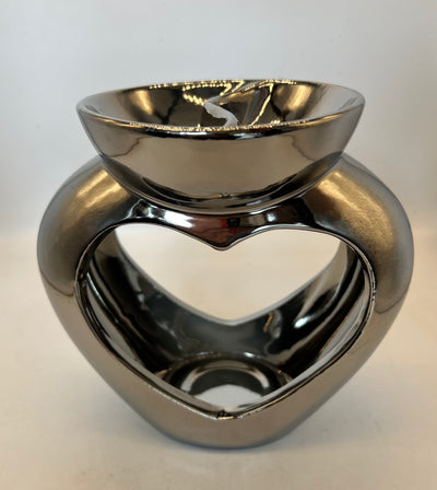Dual Heart Chrome  Wax Warmer £20.00