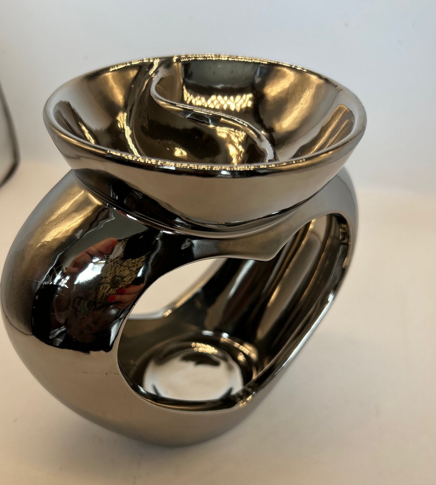 Dual Heart Chrome  Wax Warmer £20.00