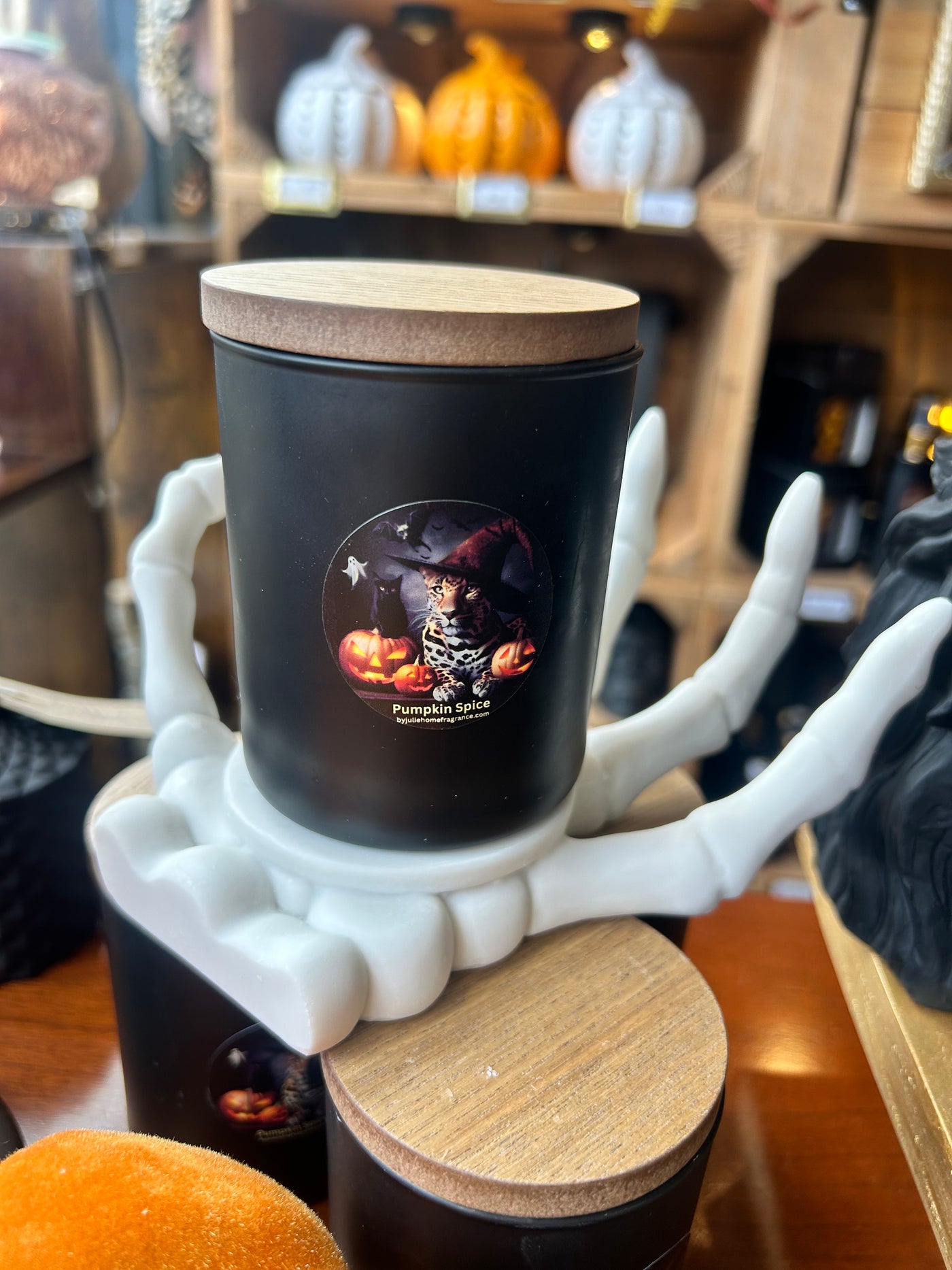 SKELETON HAND COASTER AND CANDLE HOLDER