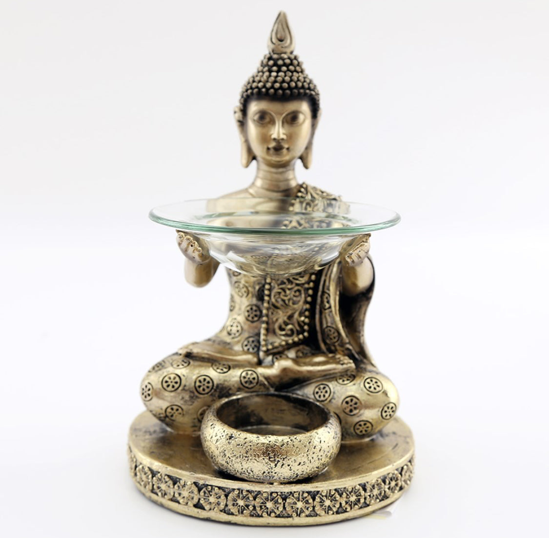 ANTIQUE GOLD THAI BUDDHA OIL BURNER