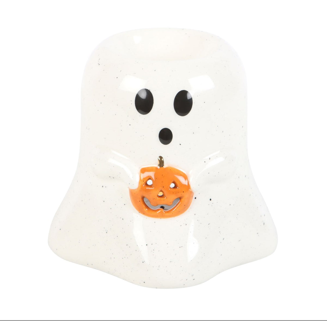 GHOST SHAPED TEALIGHT CANDLE HOLDER WITH PUMPKIN