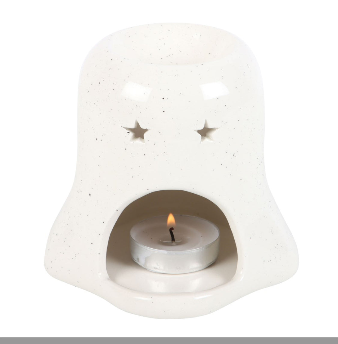 GHOST SHAPED TEALIGHT CANDLE HOLDER WITH PUMPKIN