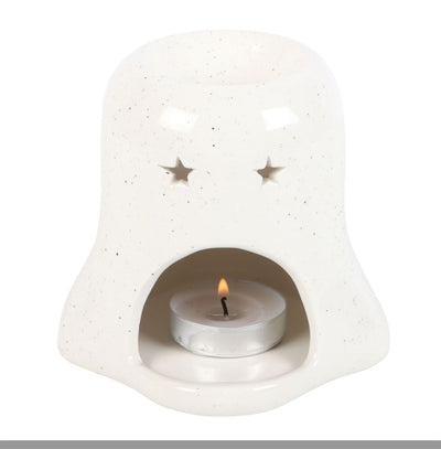 GHOST SHAPED TEALIGHT CANDLE HOLDER WITH PUMPKIN