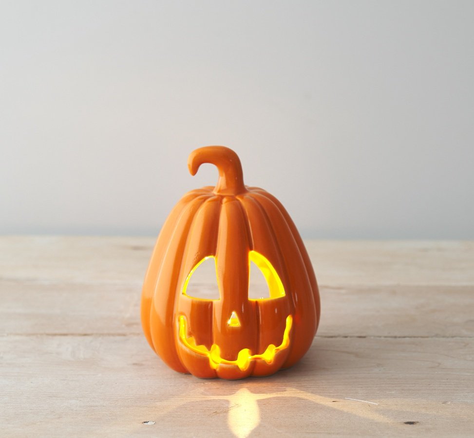 Carved Pumpkin Tea Light Holder